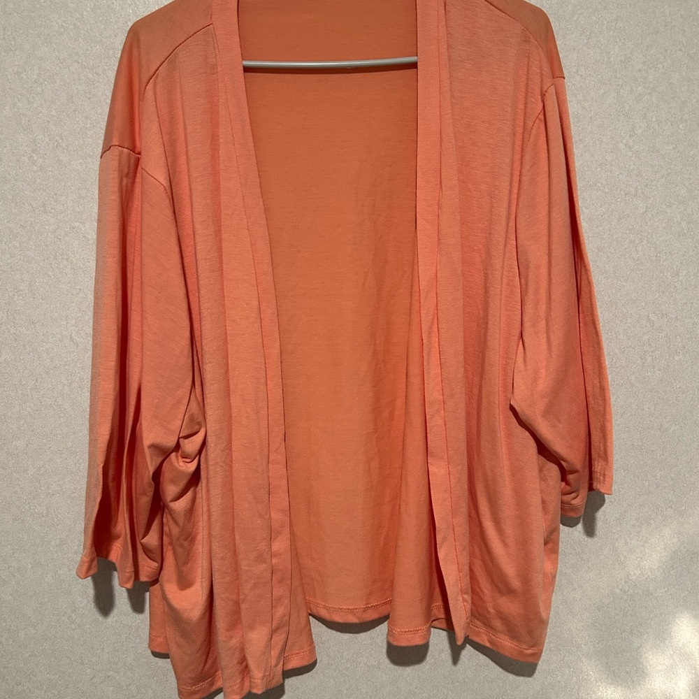Women’s Peach Colored Plus Size Cardigan, Light Weight